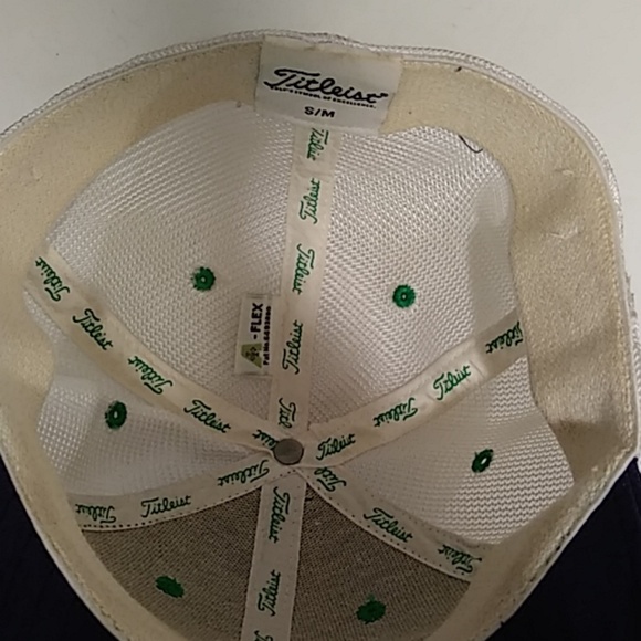 Titleist Golf Blue Flex Fit Fitted Cap Hat Logo Spellout - Picture 4 of 5